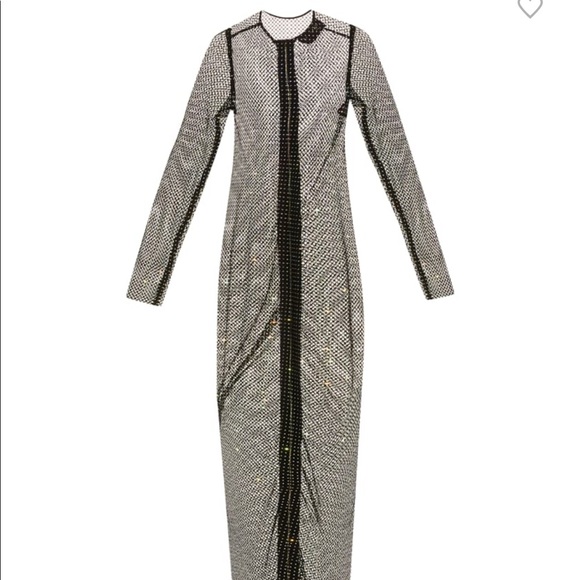 Bronx and Banco Webb Stone-Embellished Mesh Dress